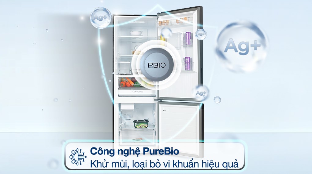 Tủ Lạnh Toshiba Inverter 321 Lít GR-RB405WEA-PMV(06)-MG - công nghệ kháng khuẩn, khử mùi